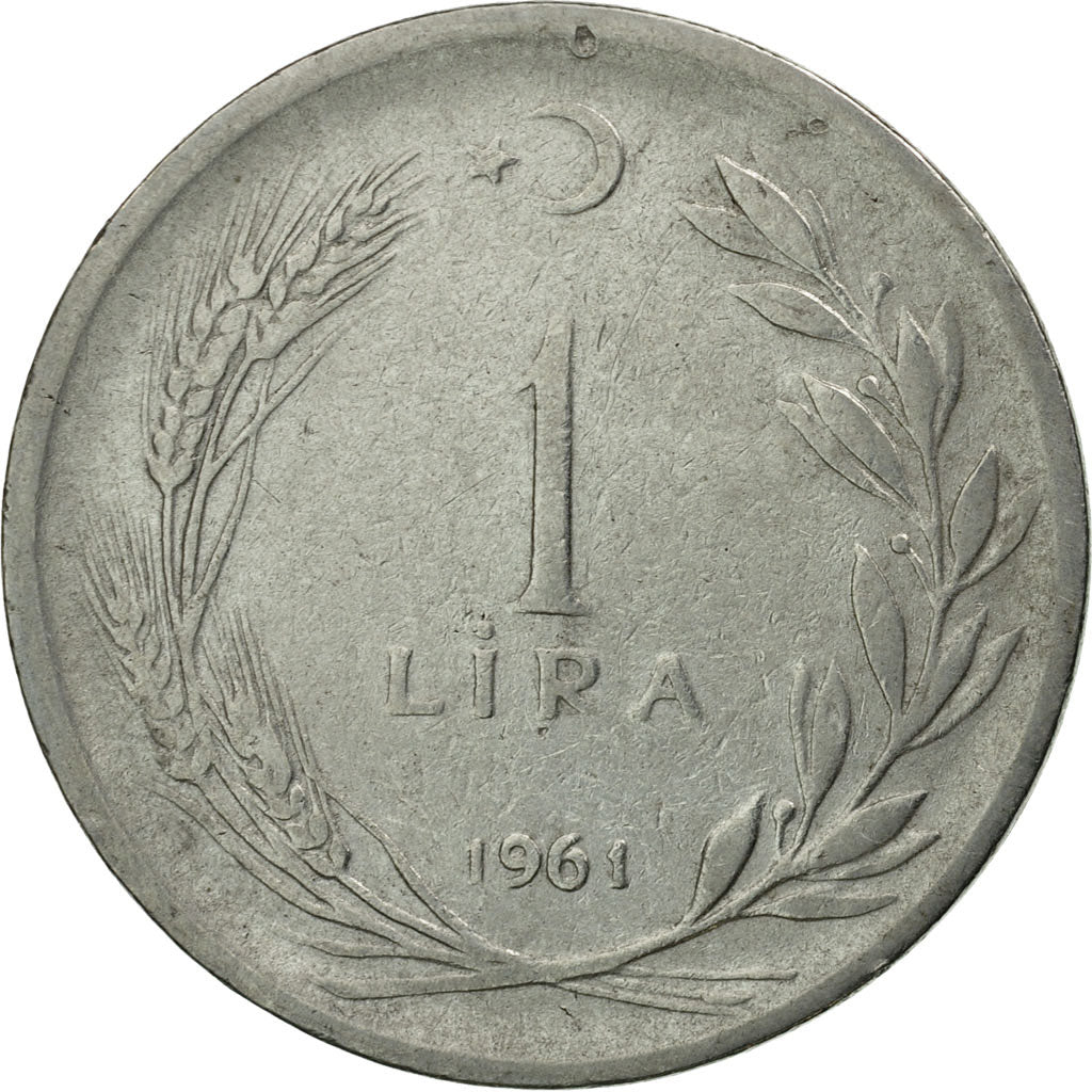 Moneta, Turchia, Lira, 1961, BB, Acciaio inossidabile, KM:889a.1