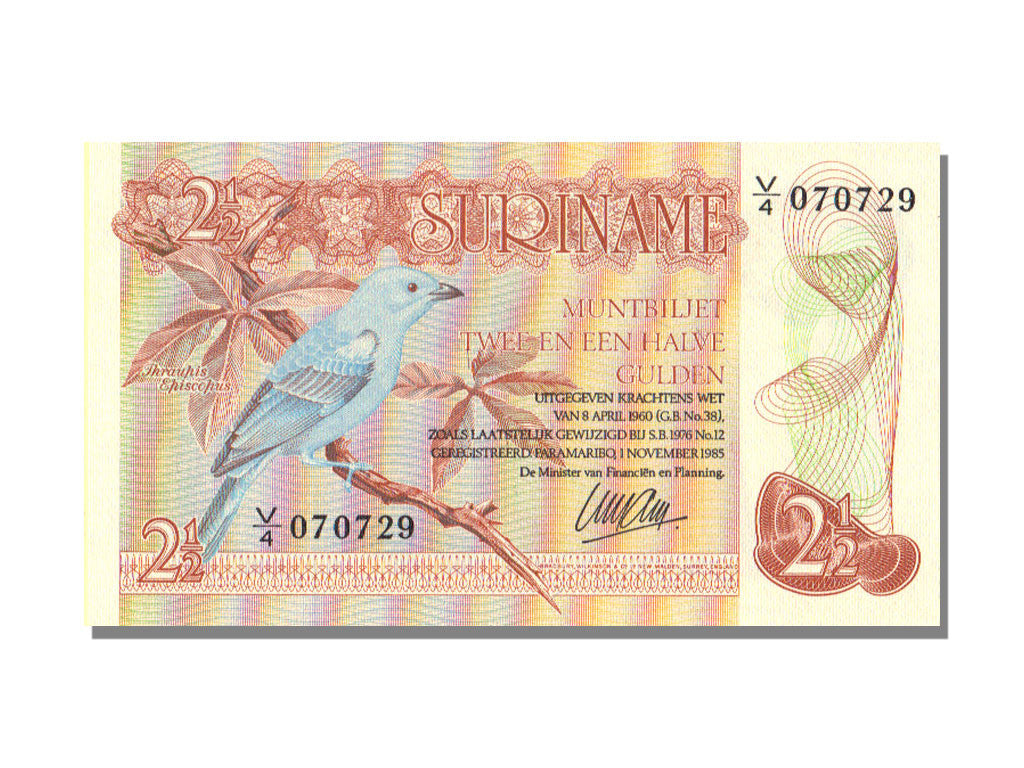 Suriname, 2 1/2 Gulden, 1985, KM #119a, 1985-11-01, UNC(65-70), V/4