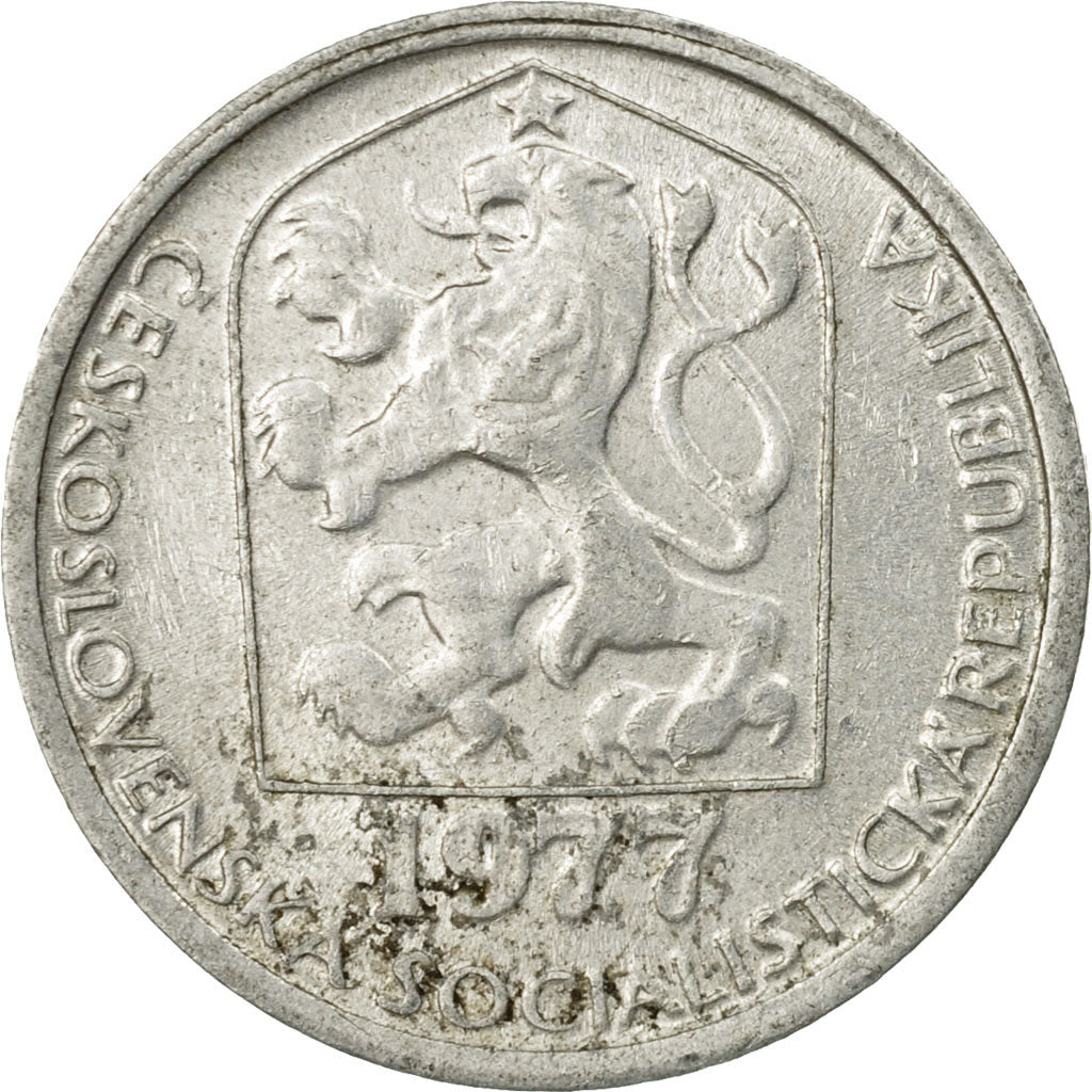 Münze, Tschechoslowakei, 10 Haleru, 1977, SGE+, Aluminium, KM:80