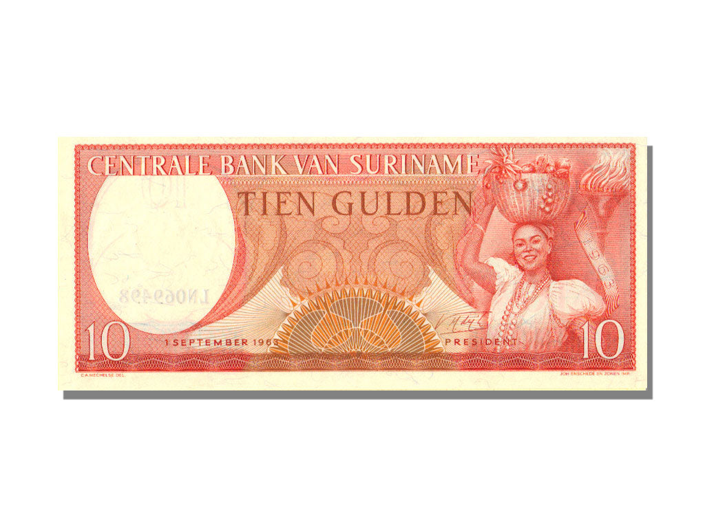 Suriname, 10 Gulden, 1963, KM #121, 1963-09-01, UNC(65-70), LN