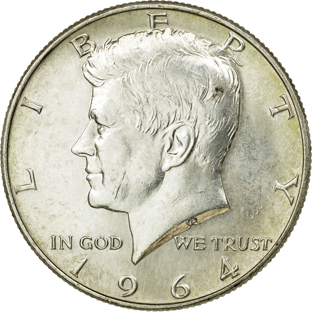 Coin, United States, Kennedy Half Dollar, Half Dollar, 1964, U.S. Mint