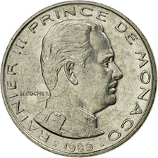 Coin, Monaco, Rainier III, 1/2 Franc, 1989, AU(55-58), Nickel, KM:145