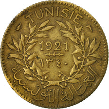 Monnaie, Tunisie, Muhammad al-Nasir Bey, Franc, 1921/AH1340, Paris, TTB, Argent