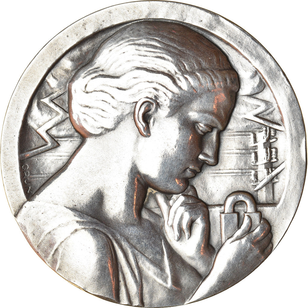 France, Medal, Art Déco, Producteurs d'Energie Electrique, 1936, Grun, MS(63)
