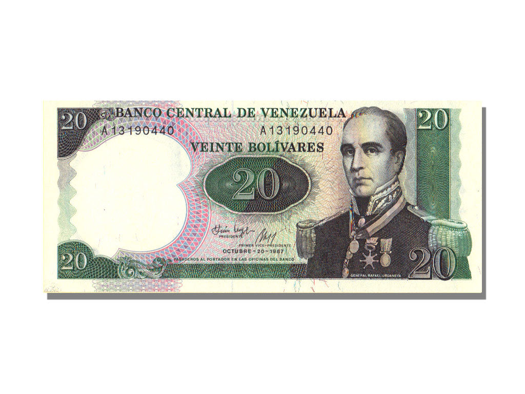Venezuela, 20 Bolívares, 1987, KM #71, 1987-10-20, UNC(65-70), A