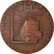 France, Medal, S.N.C.F, Electrification Paris-Lyon, Railway, 1952, Marcel