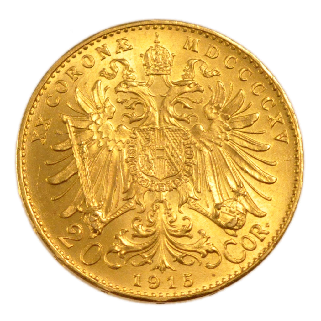 Austria, Franz Joseph I, 20 Corona, 1915, SPL, Oro, KM:2818