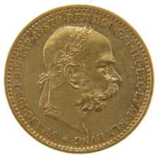 Austria, 10 Couronnes, 1897, KM #2805, AU(55-58), Gold, 19, 3.40
