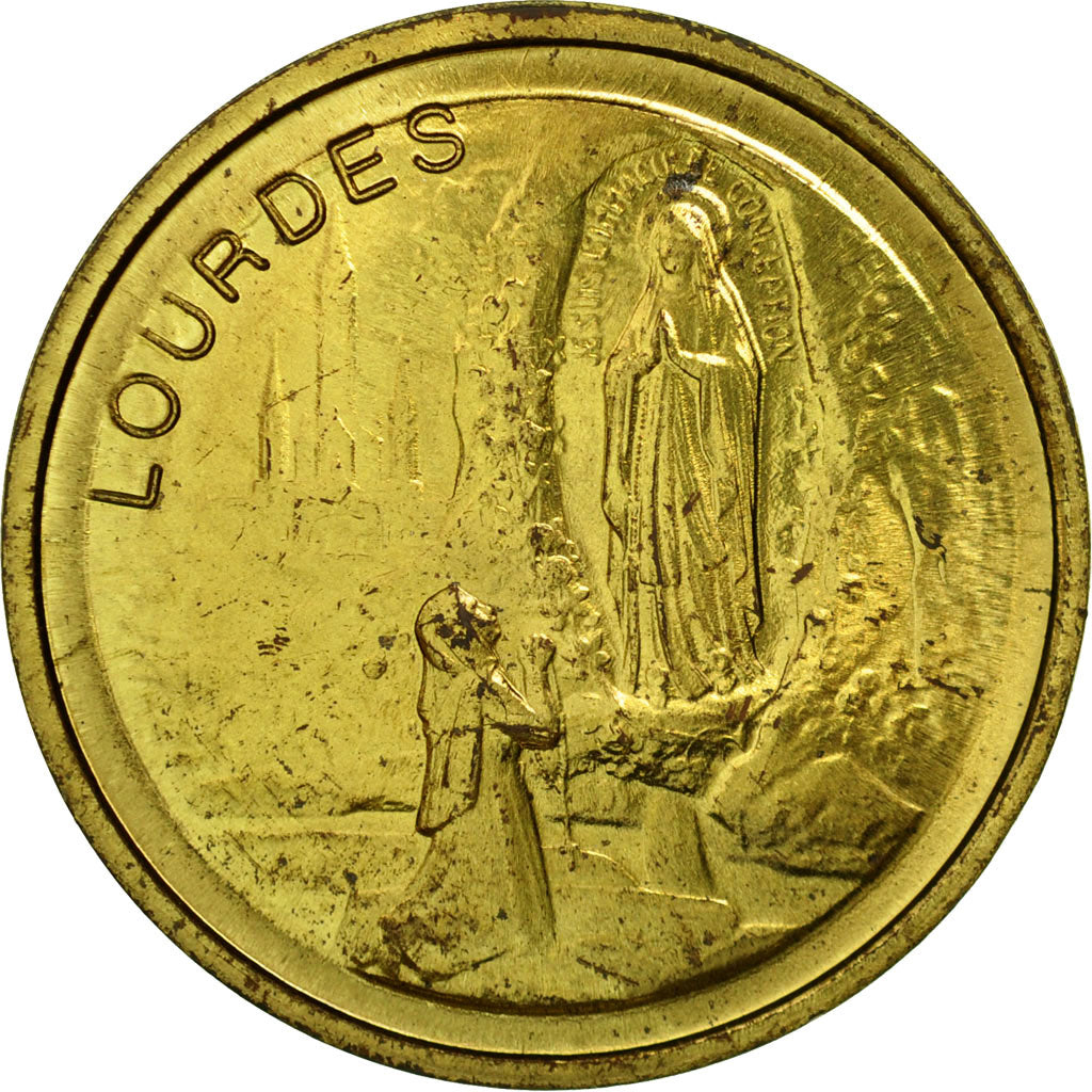Francia, Token, Touristic token, 65/ Lourdes - Benoit XVI, Religions & beliefs