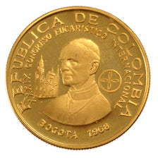 COLOMBIA, 200 Pesos, 1968, KM #232, MS(60-62), Gold, 8.70