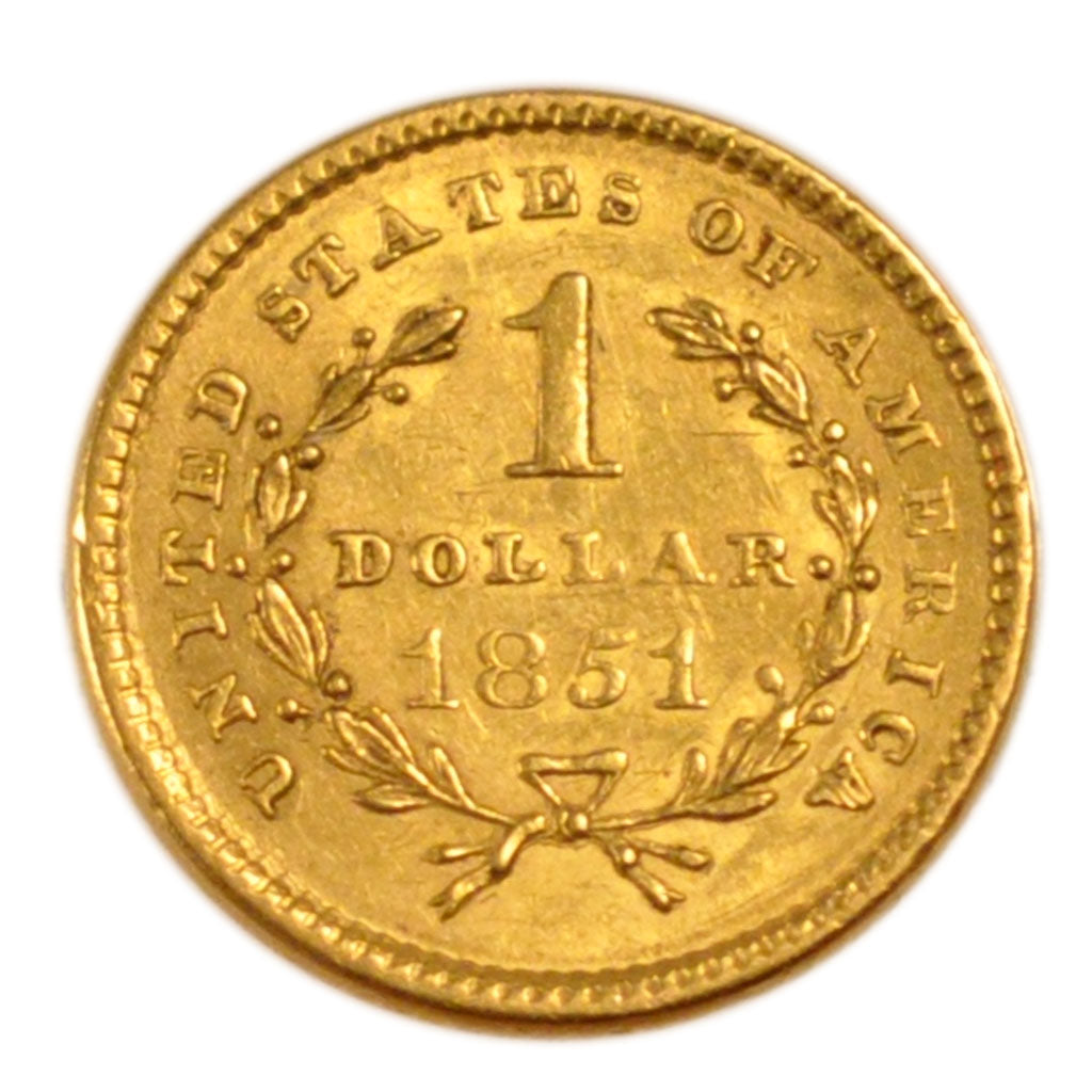 United States, Liberty Head - Type 1, 1 Dollar, 1851, KM #73, AU(50-53), Gold,..