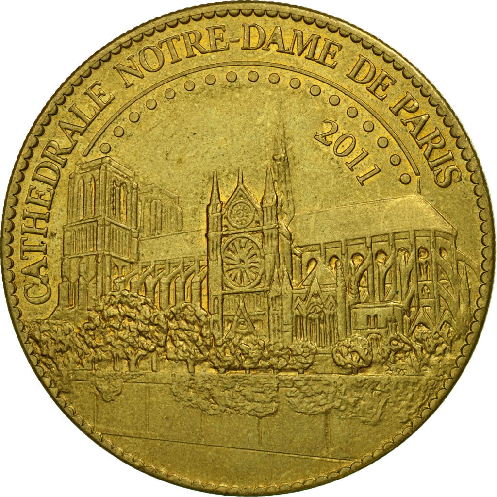 France, Token, Touristic token, Paris - Notre-Dame - Vue de côté n°2 - Ave