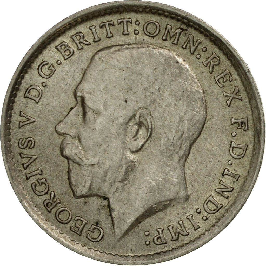 Coin, Great Britain, George V, 3 Pence, 1914, AU(55-58), Silver, KM:813