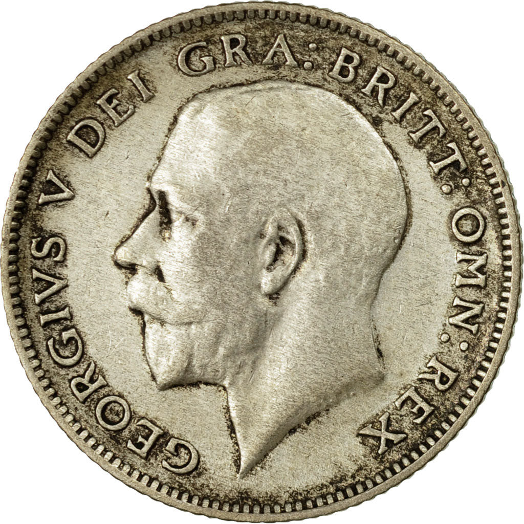 Coin, Great Britain, George V, 6 Pence, 1921, EF(40-45), Silver, KM:815a.1