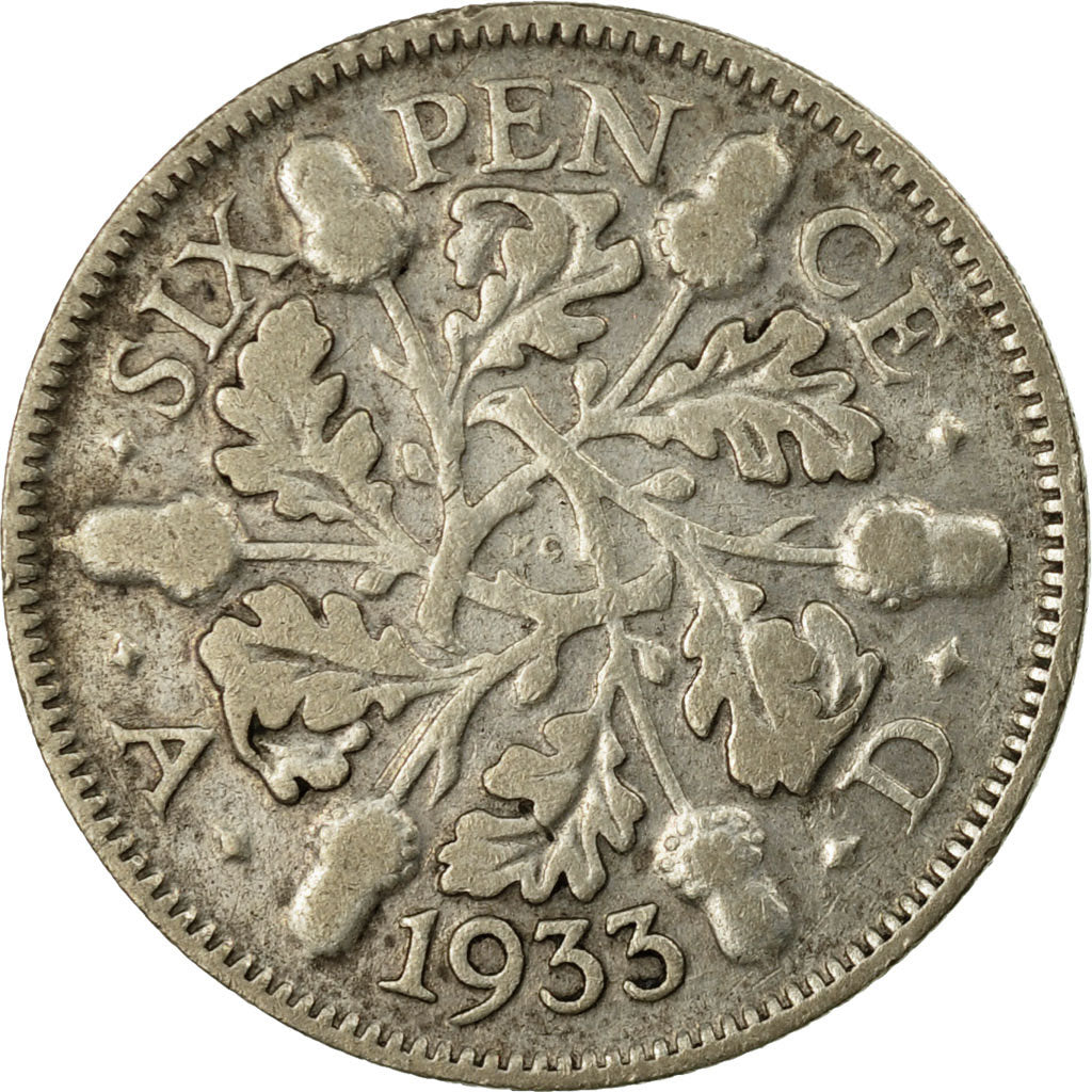 Coin, Great Britain, George V, 6 Pence, 1933, EF(40-45), Silver, KM:832