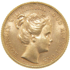 Netherlands, 10 Gulden, 1898, KM #124, AU(55-58), Gold, 22.5, 6.70