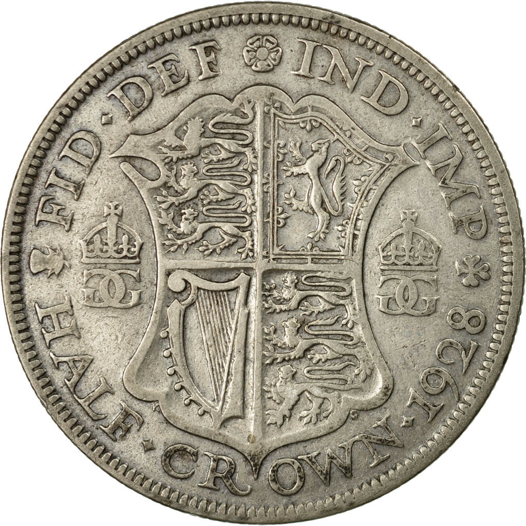 Coin, Great Britain, George V, 1/2 Crown, 1928, EF(40-45), Silver, KM:835