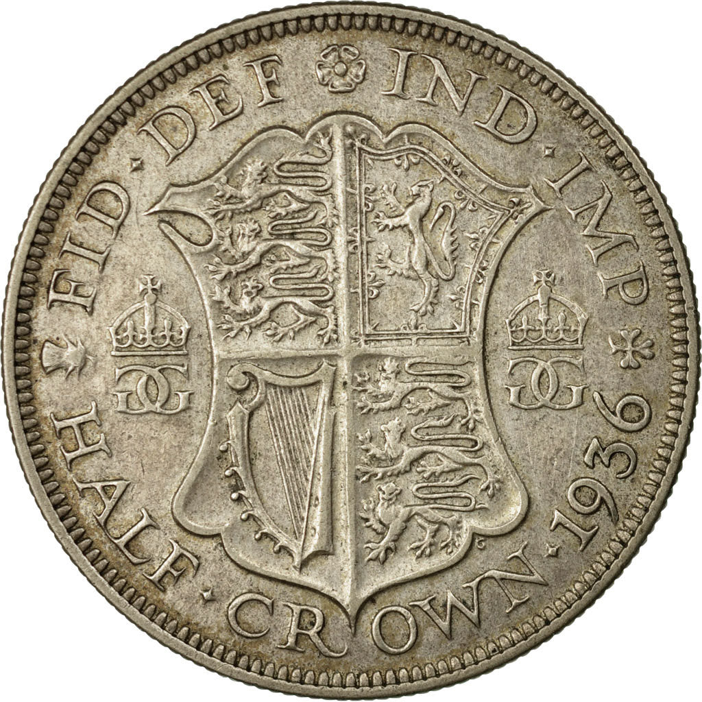 Coin, Great Britain, George V, 1/2 Crown, 1936, EF(40-45), Silver, KM:835