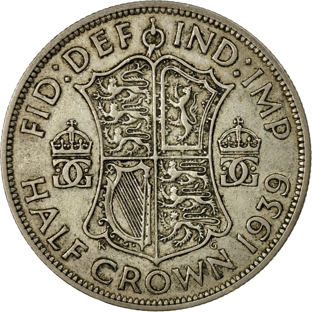 Coin, Great Britain, George VI, 1/2 Crown, 1939, EF(40-45), Silver, KM:856