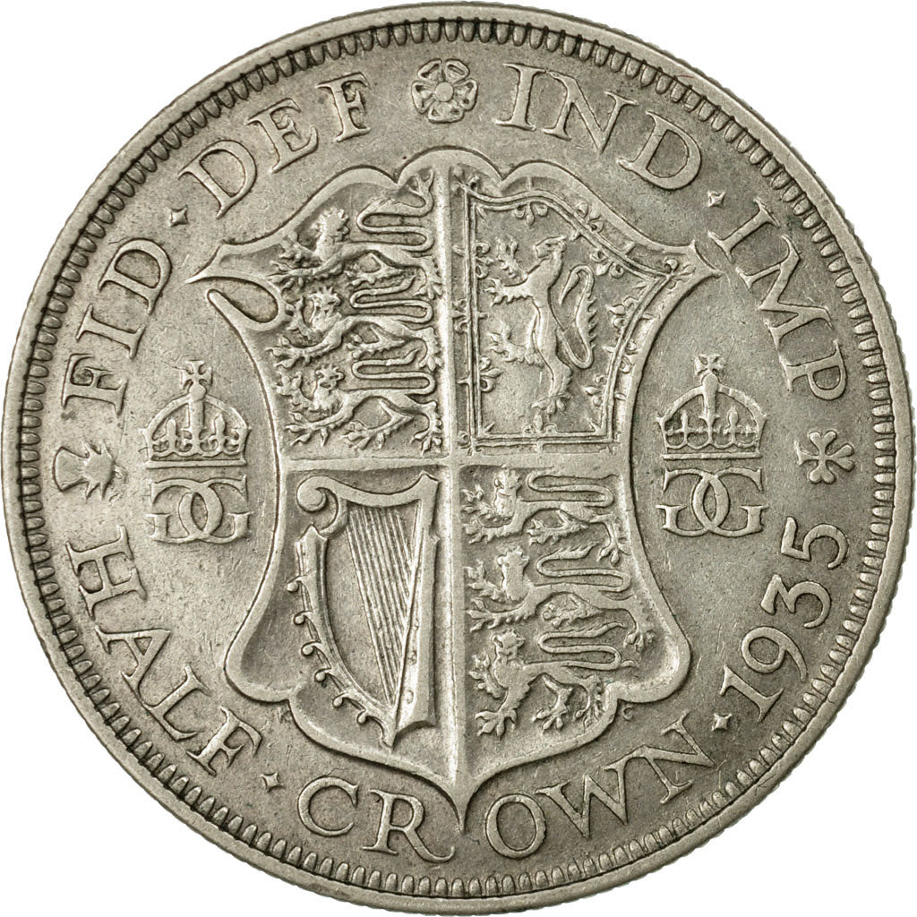 Coin, Great Britain, George V, 1/2 Crown, 1935, EF(40-45), Silver, KM:835