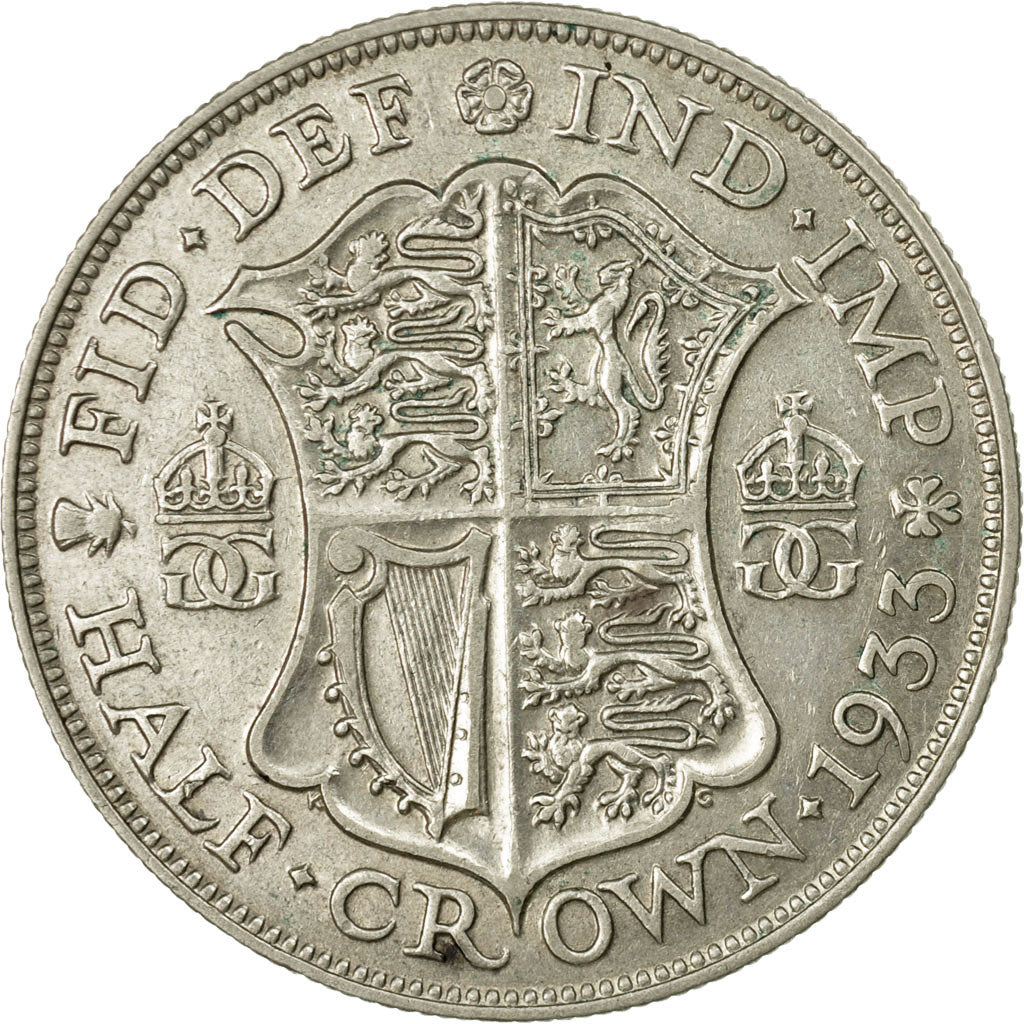 Coin, Great Britain, George V, 1/2 Crown, 1933, EF(40-45), Silver, KM:835