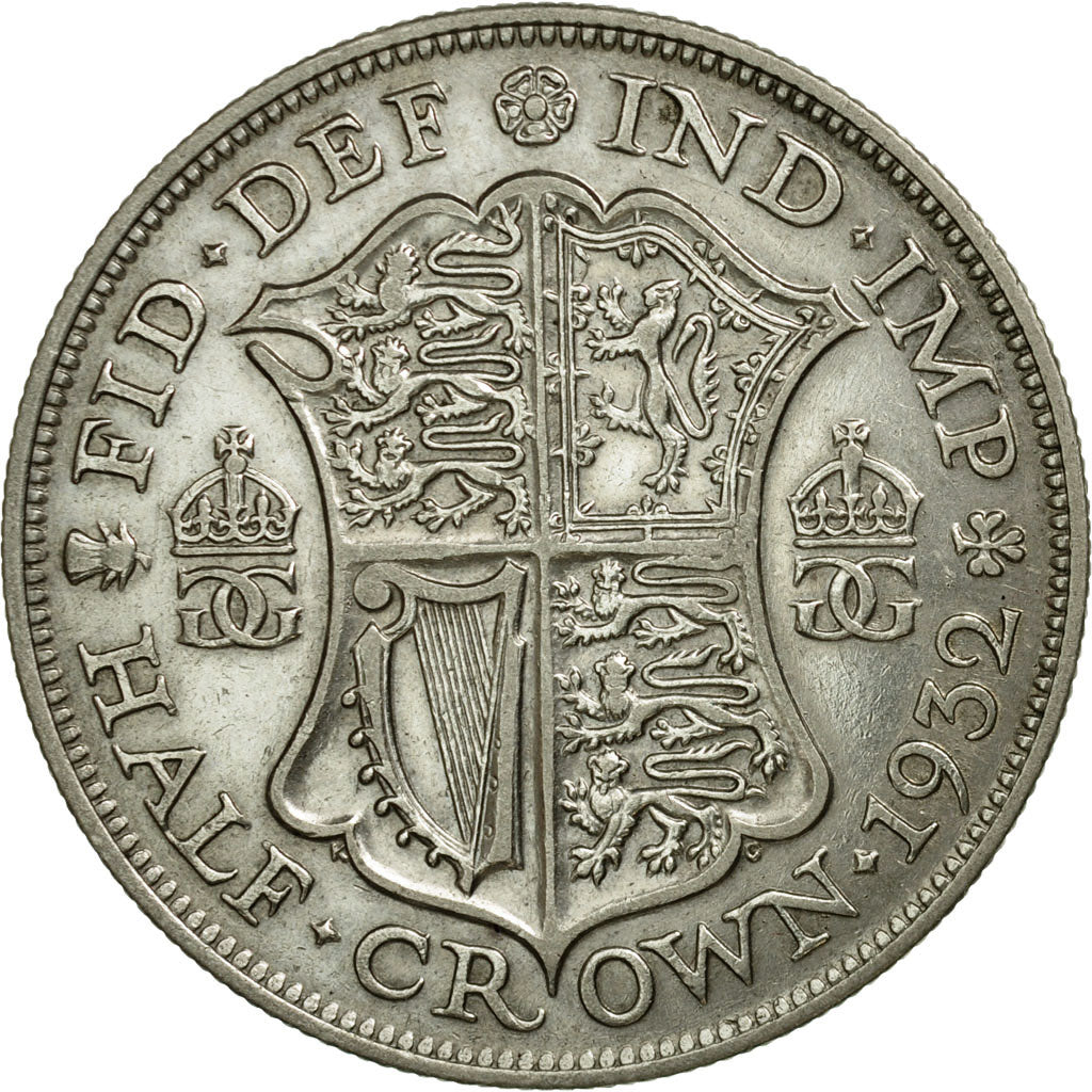 Coin, Great Britain, George V, 1/2 Crown, 1932, EF(40-45), Silver, KM:835