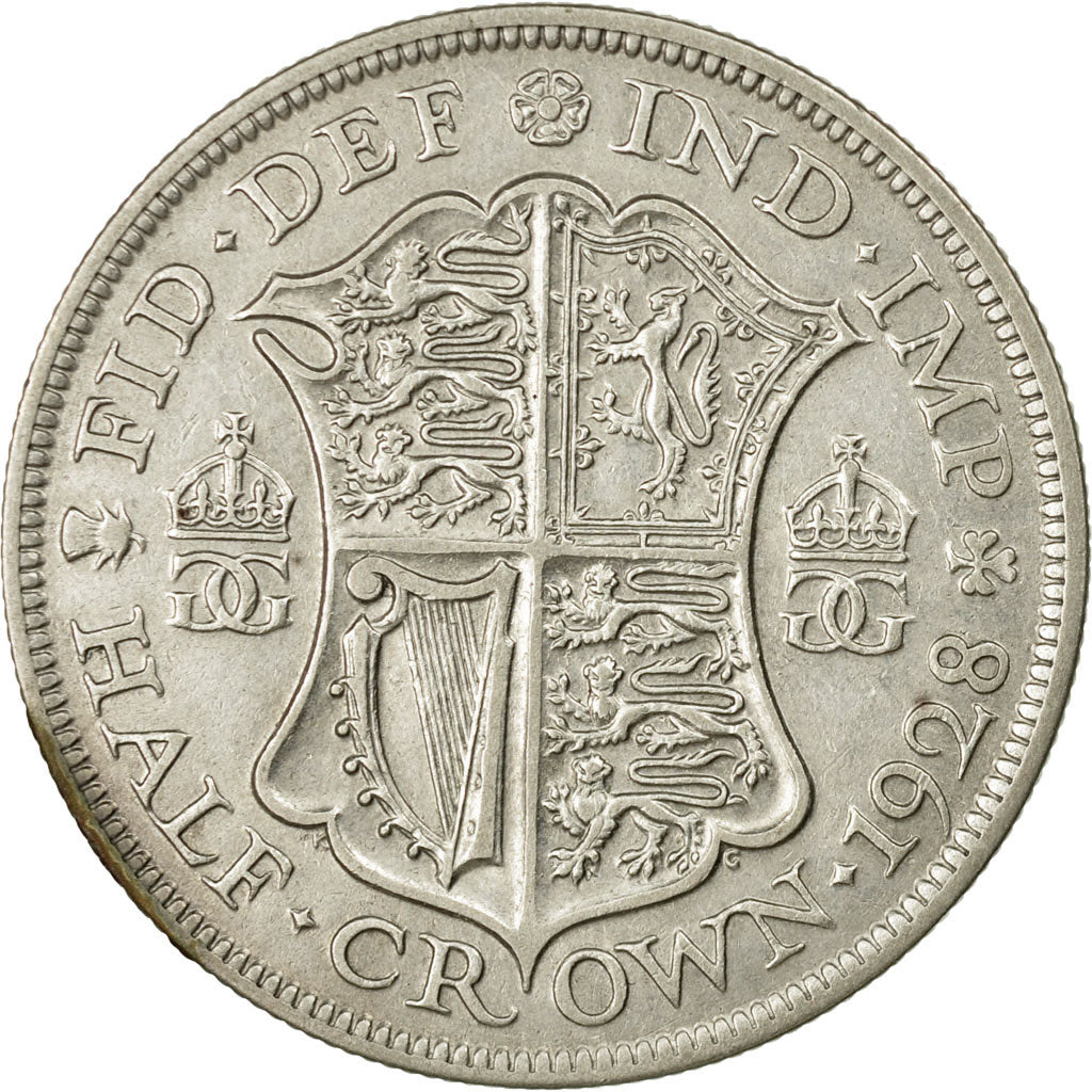 Coin, Great Britain, George V, 1/2 Crown, 1928, EF(40-45), Silver, KM:835