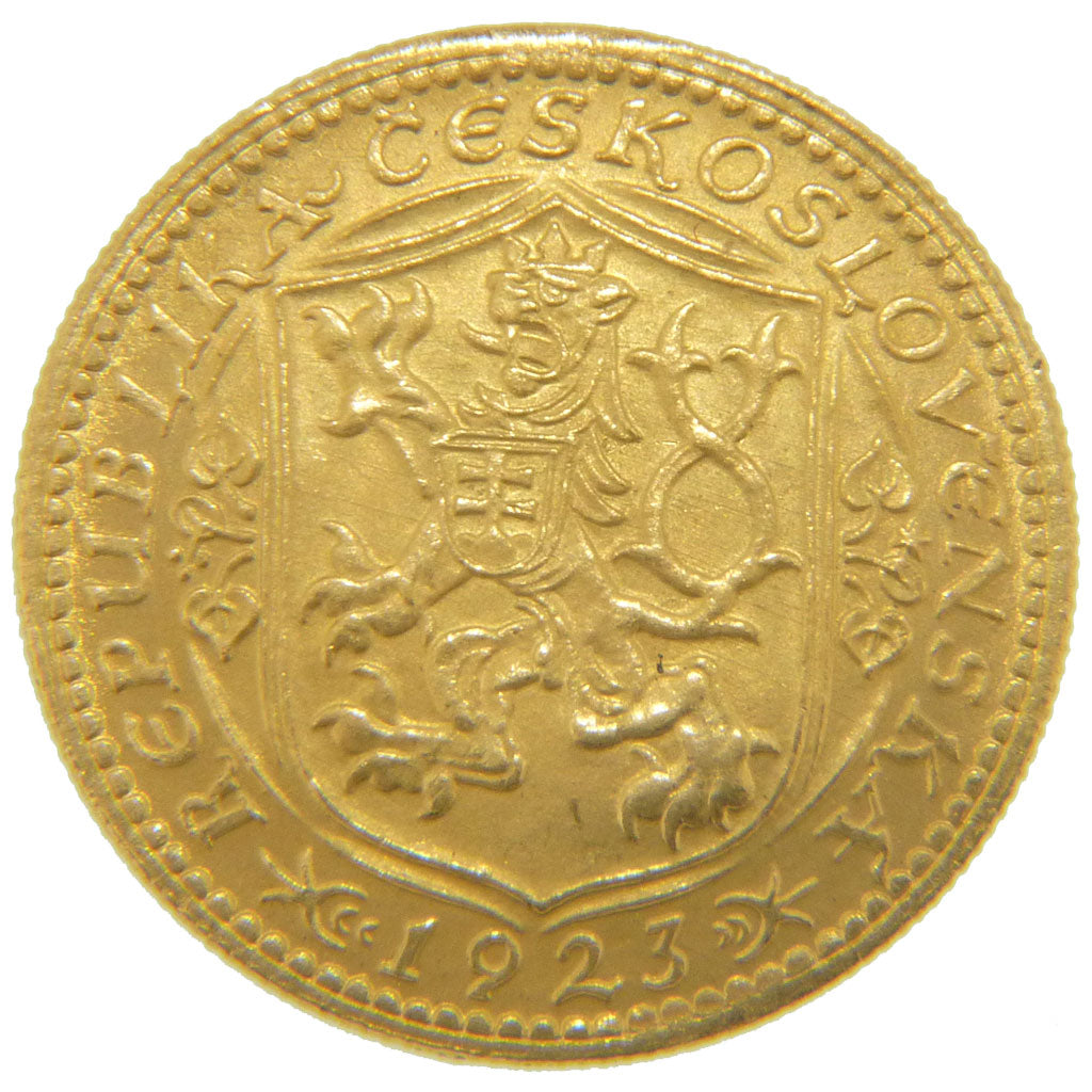 Czechoslovakia, Ducat, 1923, KM #8, MS(60-62), Gold, 3.50