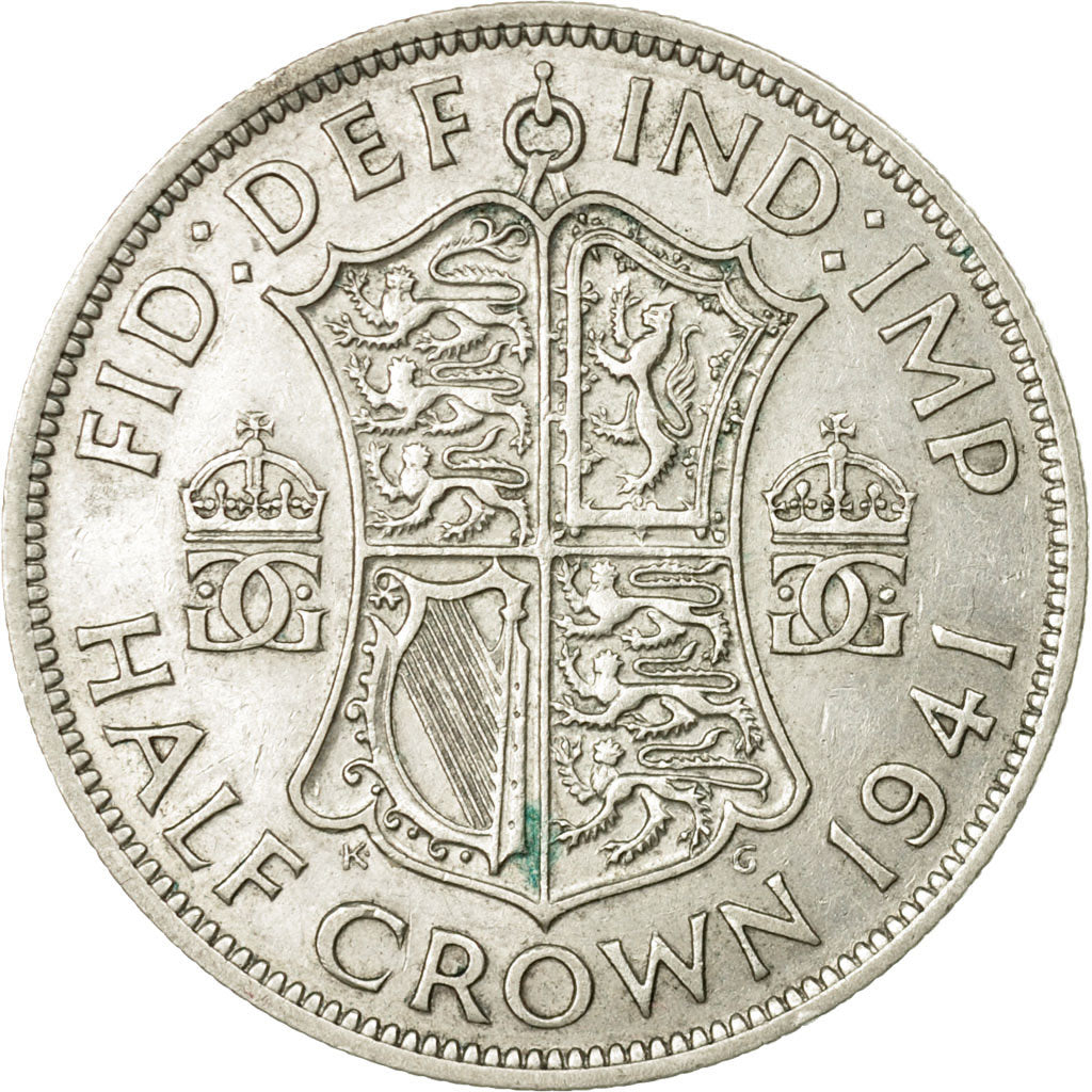 Coin, Great Britain, George VI, 1/2 Crown, 1941, AU(55-58), Silver, KM:856