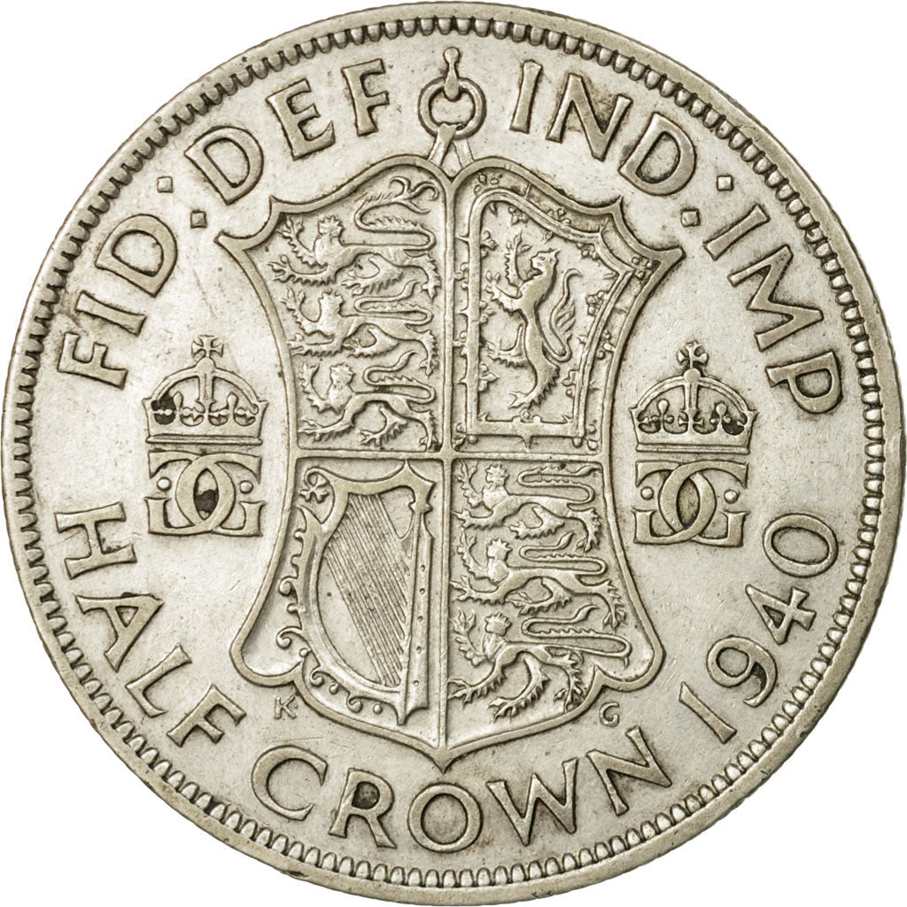 Coin, Great Britain, George VI, 1/2 Crown, 1940, EF(40-45), Silver, KM:856