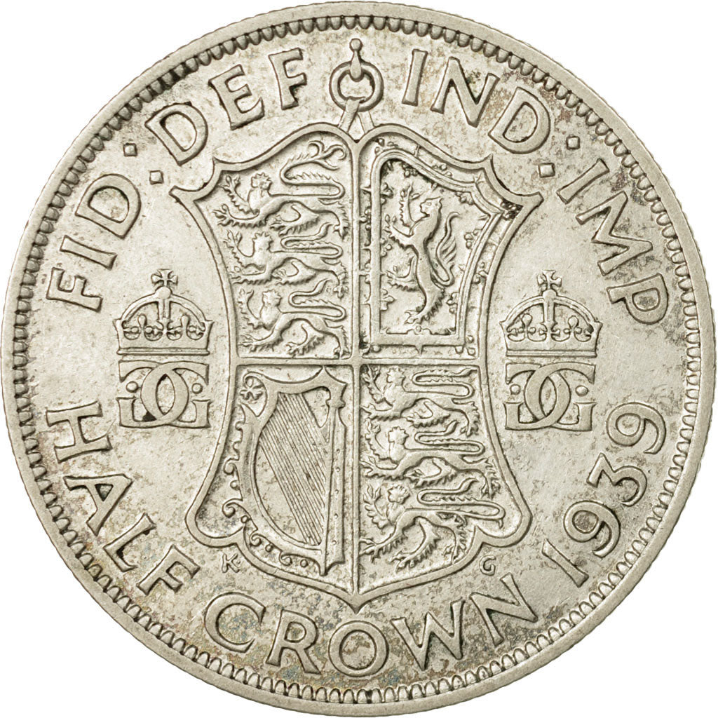 Coin, Great Britain, George VI, 1/2 Crown, 1939, AU(50-53), Silver, KM:856