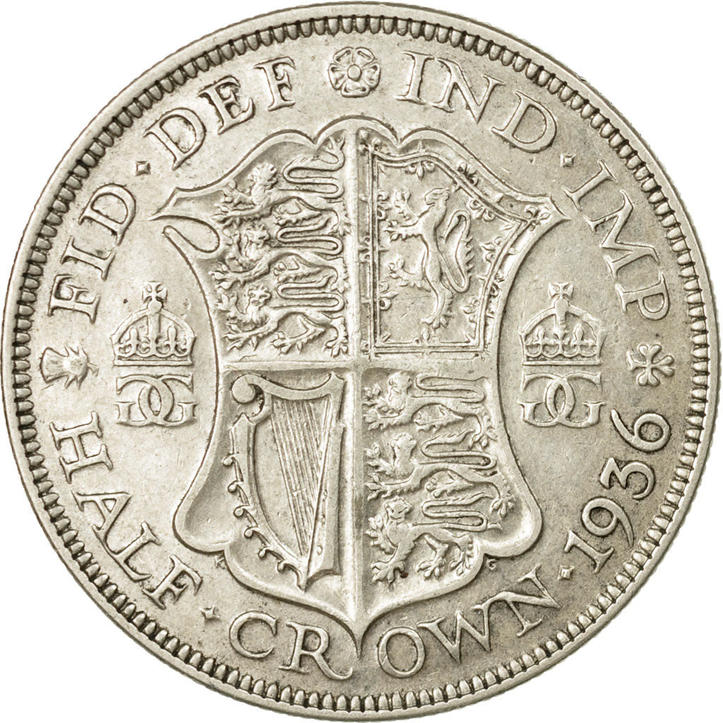 Coin, Great Britain, George V, 1/2 Crown, 1936, EF(40-45), Silver, KM:835