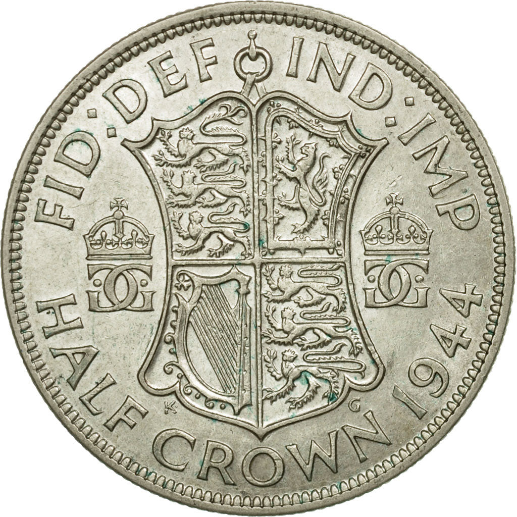 Coin, Great Britain, George VI, 1/2 Crown, 1944, EF(40-45), Silver, KM:856