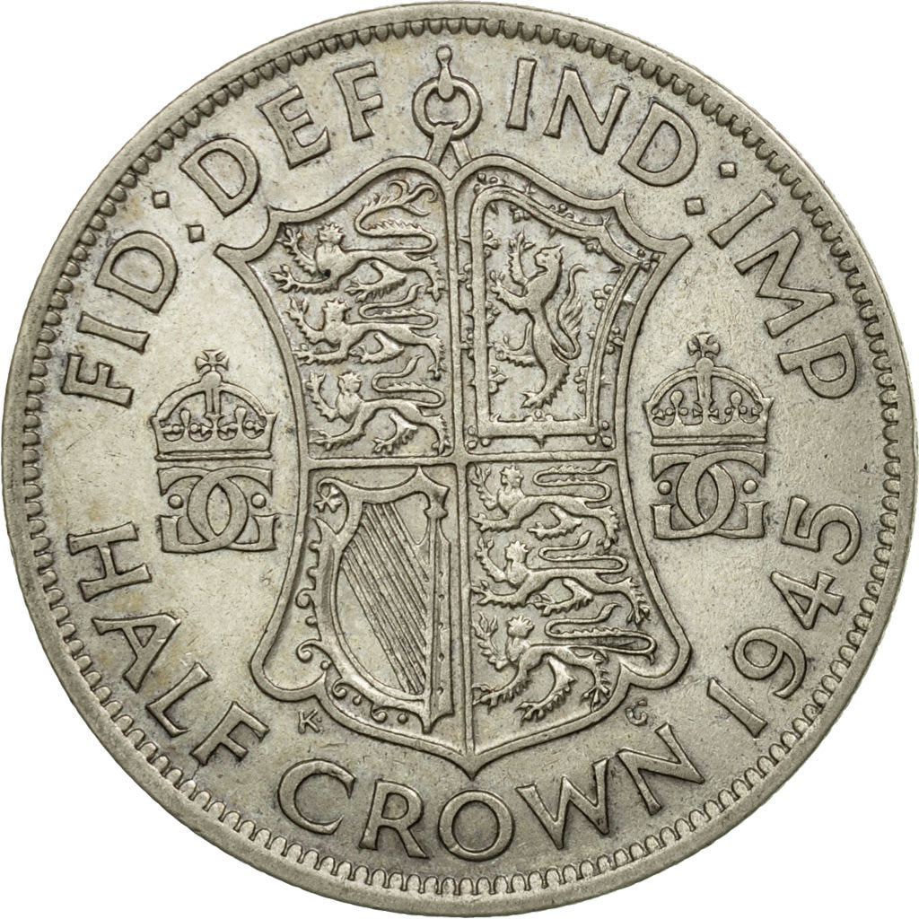 Monnaie, Grande-Bretagne, George VI, 1/2 Crown, 1945, TTB, Argent, KM:856