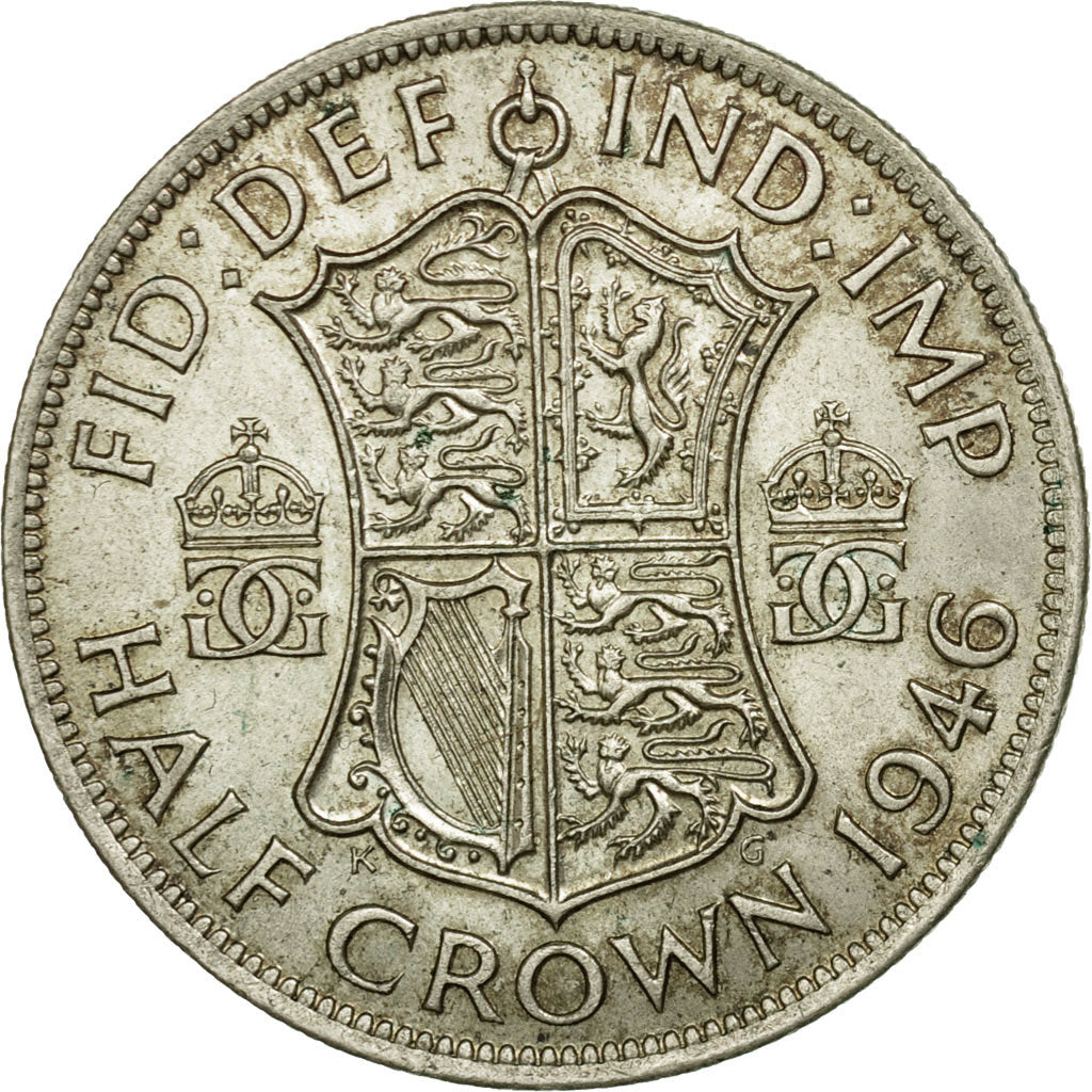 Coin, Great Britain, George VI, 1/2 Crown, 1946, EF(40-45), Silver, KM:856