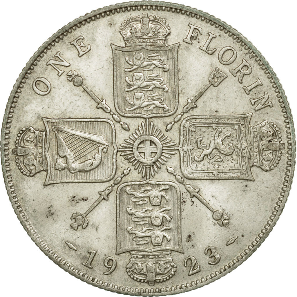 Coin, Great Britain, George V, Florin, Two Shillings, 1923, EF(40-45), Silver