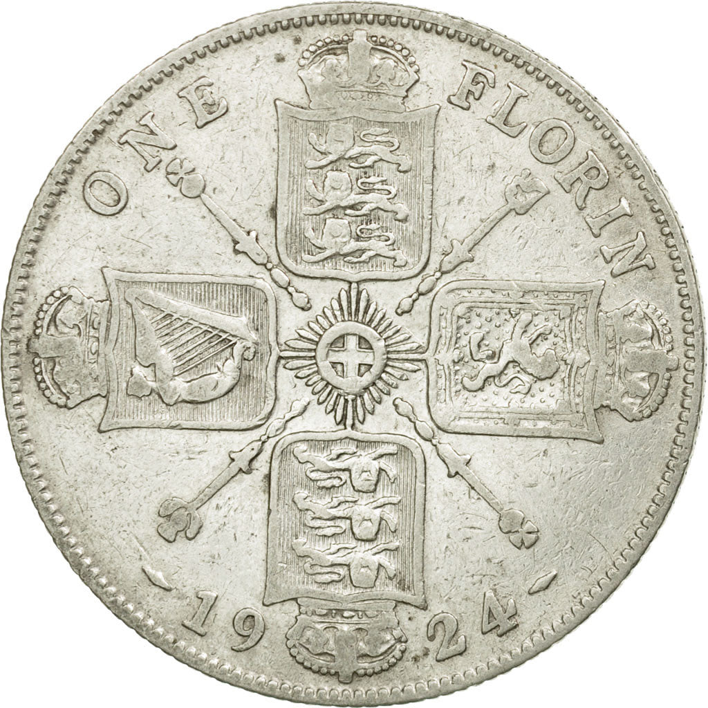 Coin, Great Britain, George V, Florin, Two Shillings, 1924, EF(40-45), Silver