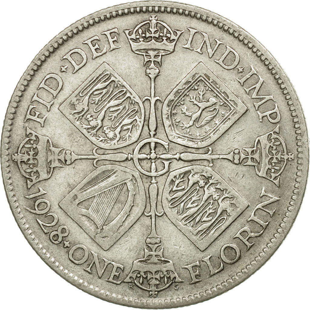 Coin, Great Britain, George V, Florin, Two Shillings, 1928, EF(40-45), Silver
