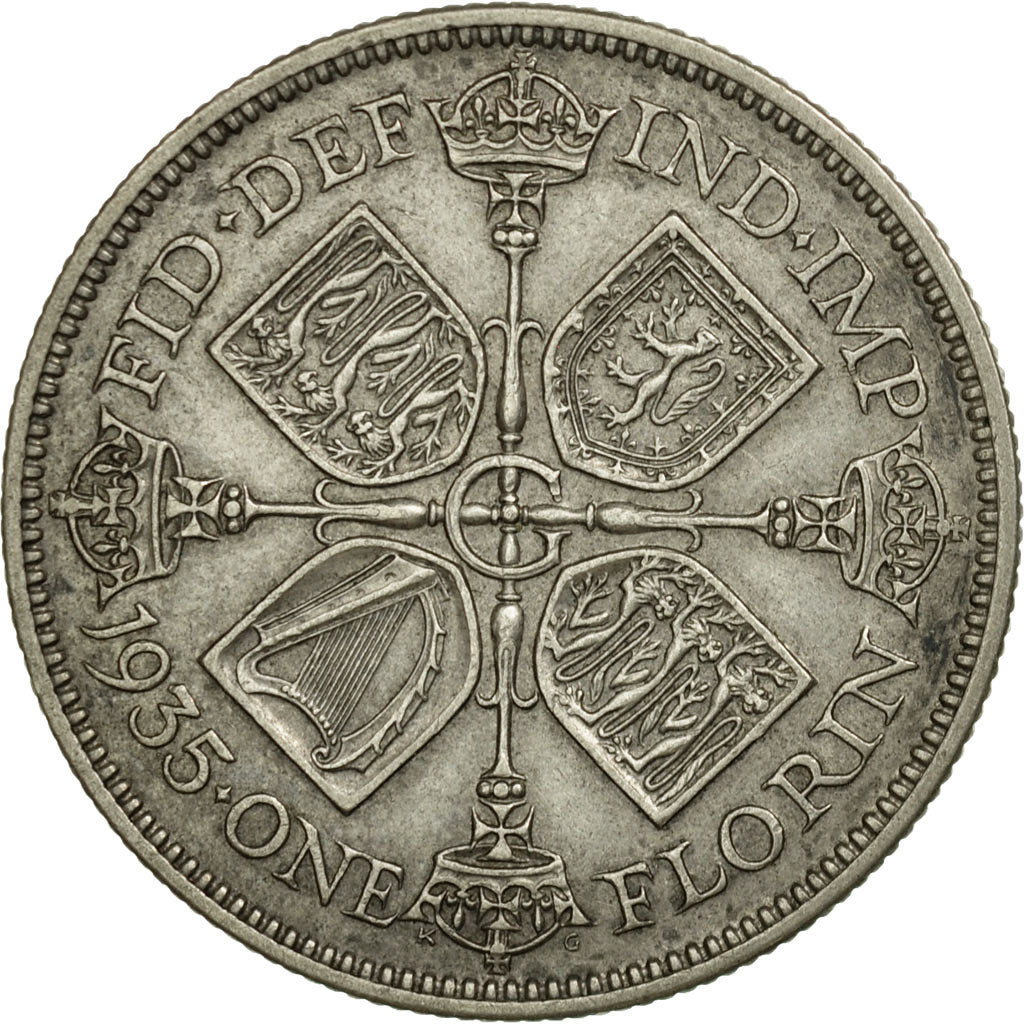 Coin, Great Britain, George V, Florin, Two Shillings, 1935, EF(40-45), Silver