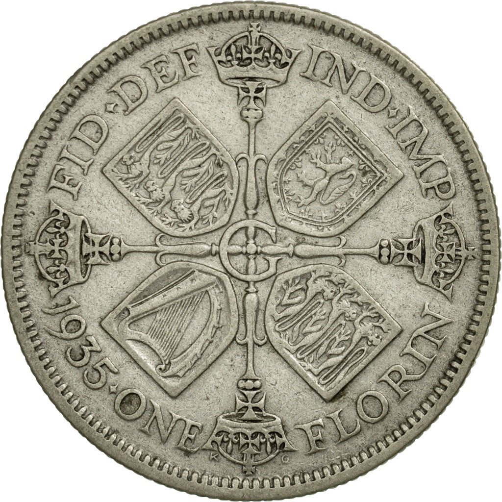 Coin, Great Britain, George V, Florin, Two Shillings, 1935, VF(30-35), Silver