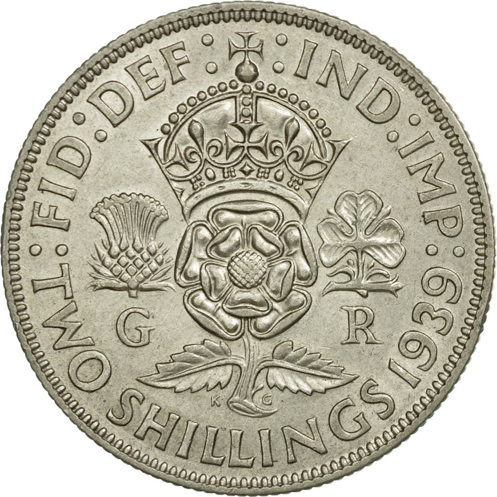 Coin, Great Britain, George VI, Florin, Two Shillings, 1939, EF(40-45), Silver