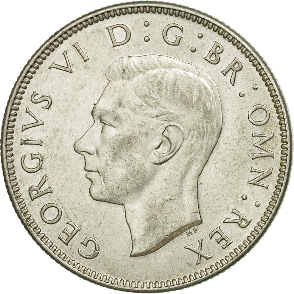 Coin, Great Britain, George VI, Florin, Two Shillings, 1945, AU(55-58), Silver