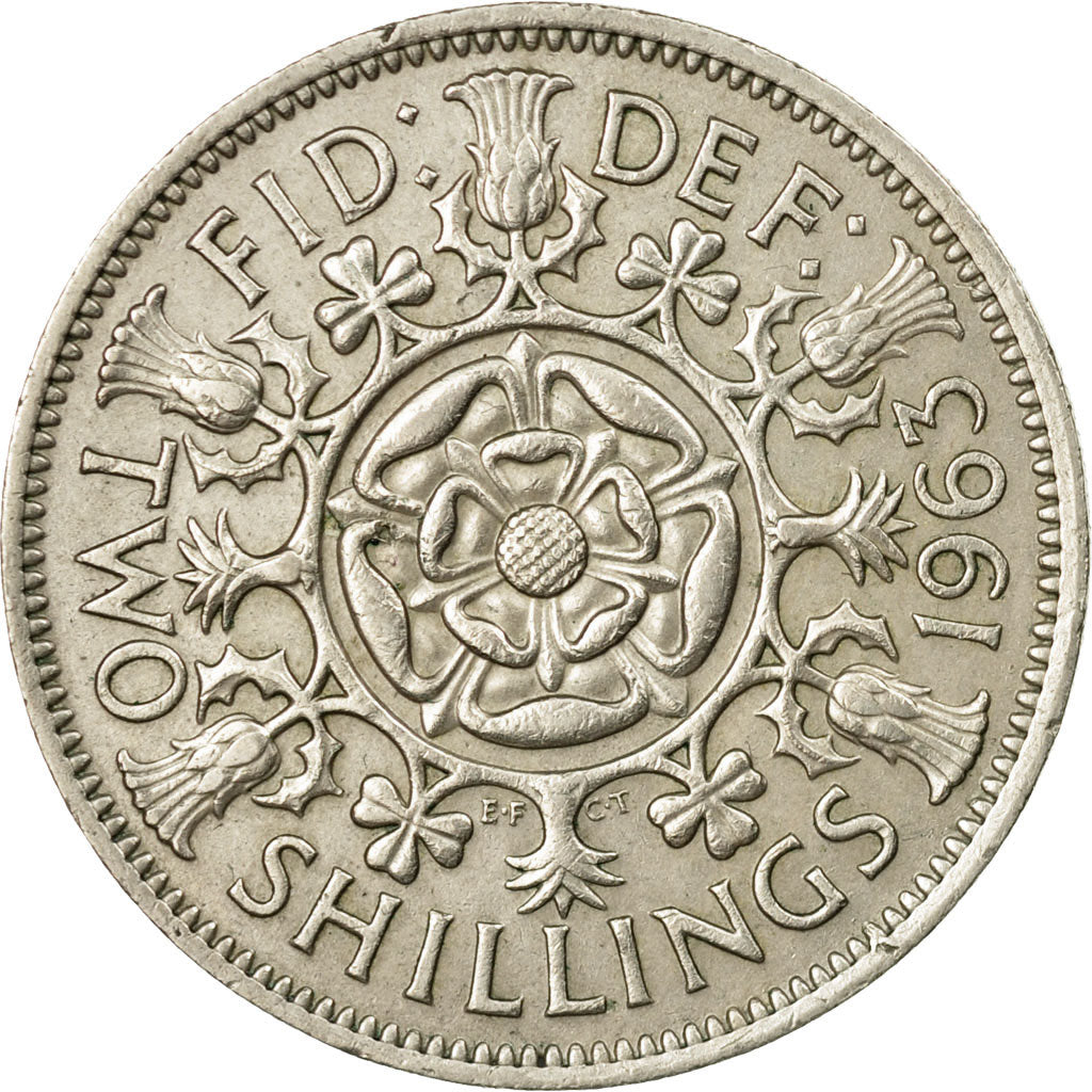 Monnaie, Grande-Bretagne, Elizabeth II, Florin, Two Shillings, 1963, SUP