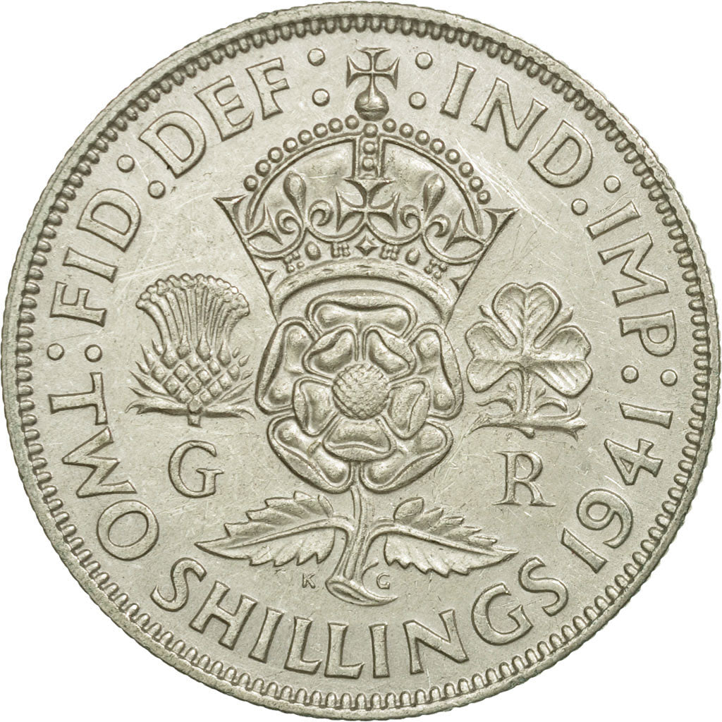 Monnaie, Grande-Bretagne, George VI, Florin, Two Shillings, 1941, SUP, Argent