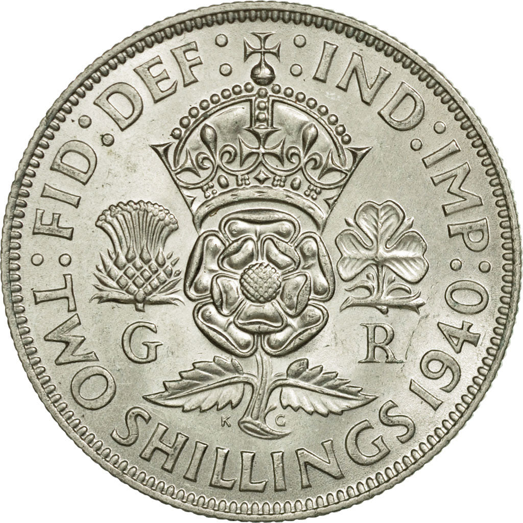 Coin, Great Britain, George VI, Florin, Two Shillings, 1940, AU(55-58), Silver