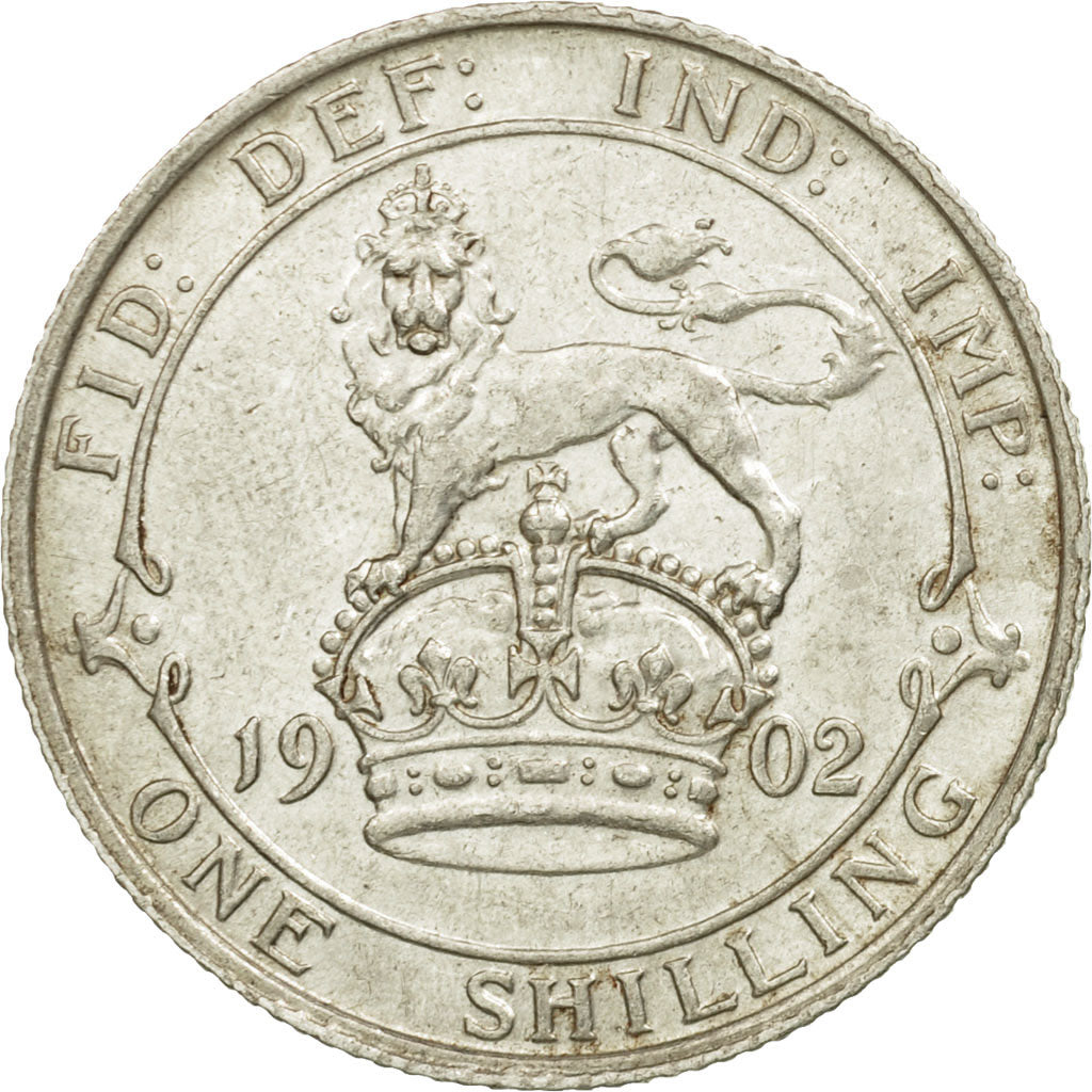 Coin, Great Britain, Edward VII, Shilling, 1902, EF(40-45), Silver, KM:800
