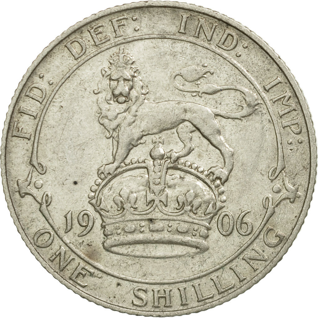 Coin, Great Britain, Edward VII, Shilling, 1906, EF(40-45), Silver, KM:800