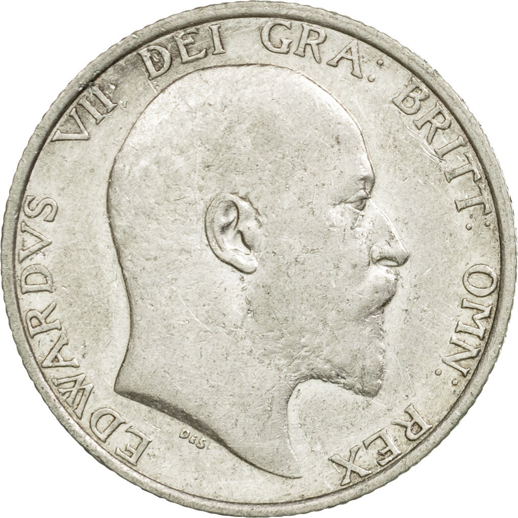 Coin, Great Britain, Edward VII, Shilling, 1908, EF(40-45), Silver, KM:800