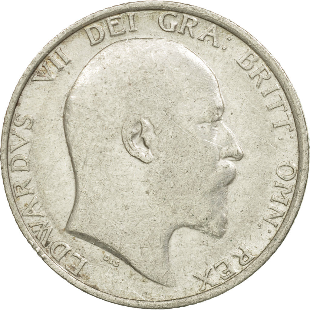 Coin, Great Britain, Edward VII, Shilling, 1910, VF(30-35), Silver, KM:800