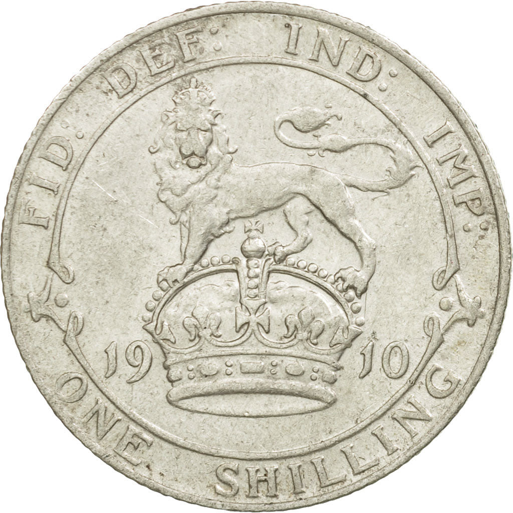 Coin, Great Britain, Edward VII, Shilling, 1910, VF(30-35), Silver, KM:800